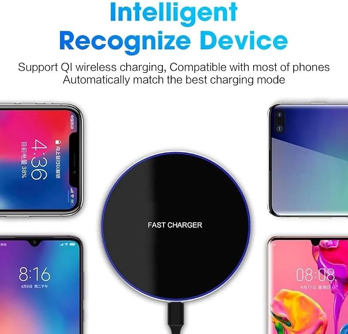 30W Fast Wireless Charger/Charging Pad Compatible with iPhone 14/14 Plus/14 Pro/14 Pro Max/13/13 Mini/SE 2022/12/11/X/8 Samsung Galaxy S23/S23 Ultra/S22/S22+/S21/S20/S10 (White)