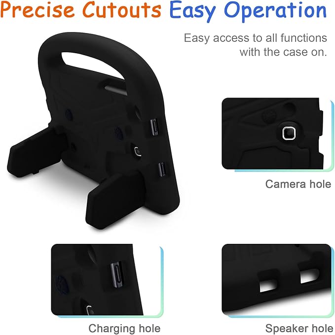 Kids Case for Samsung Galaxy Tab A 8.0 (2019) SM-T290/SM-T295 Techcircle Kid Child Safe Shock Proof EVA Rugged Protective Handle Stand Case for Galaxy Tab A 8.0 SM-T290/SM-T295 Tablet Black