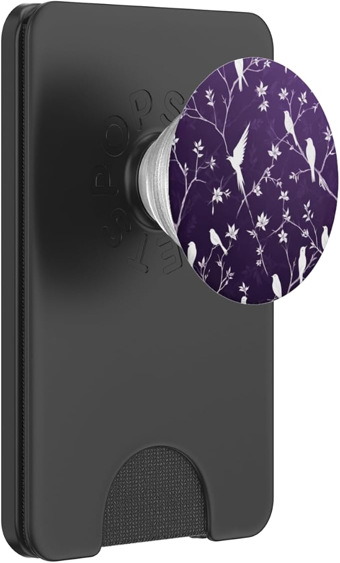 White Birds Purple PopSockets Adhesive PopGrip