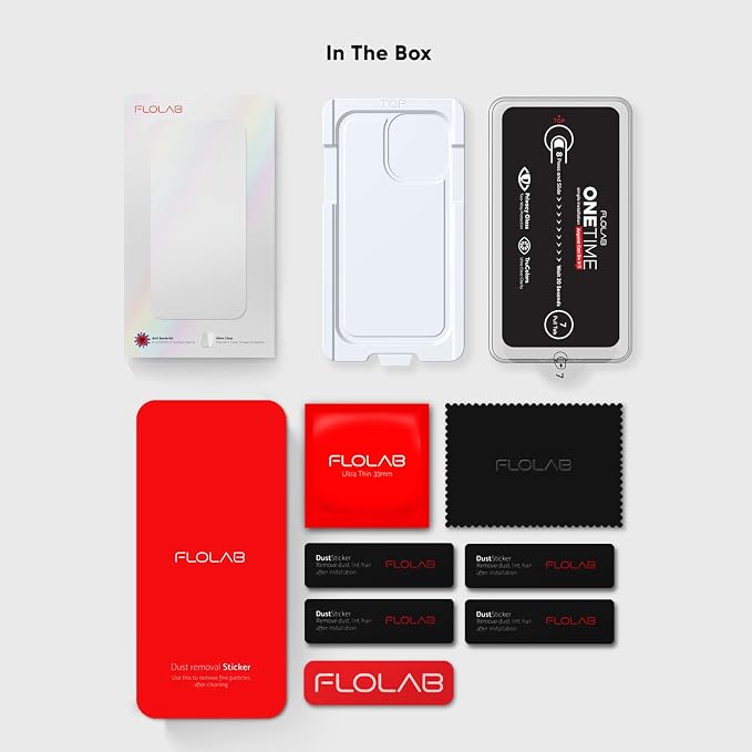 FLOLAB NanoArmour ONETIME Case Friendly for iPhone 14 Plus / 13 Pro Max Screen Protector the Best Tempered Glass - Durable Smooth as Butter Easy to Install Guaranteed. (Dust Free) Transparent