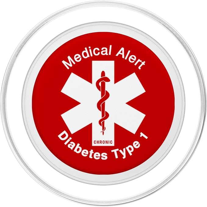 Type 1 Diabetes Medical Alert (RED) PopSockets Adhesive PopGrip