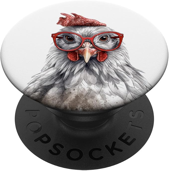 Funny Chicken Hen Wearing Sunglasses Farmer Chicken Lover PopSockets PopGrip for MagSafe