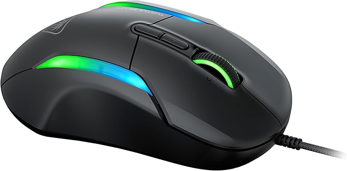 Turtle Beach Kone II Wired RGB Gaming Mouse, 26000 DPI Optical Sensor, 100M Click Life Optical Switches, 23 Customizable Inputs, Ergonomic Design, 4D Scroll Wheel, Pure PTFE Glides - Ash Black