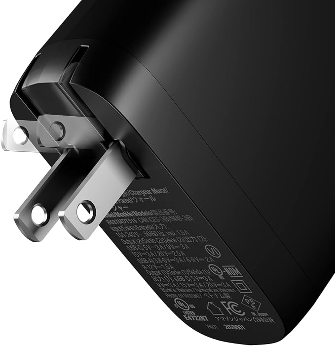 Amazon Basics 68W Two-Port GaN Wall Charger with 1 USB-C (60W) &amp 1 USB-A Ports (18W) with PD for Laptops Tablets &amp Phones (iPhone 16/15/14/13/12/11/X iPad MacPro Samsung More) Non-PPS B