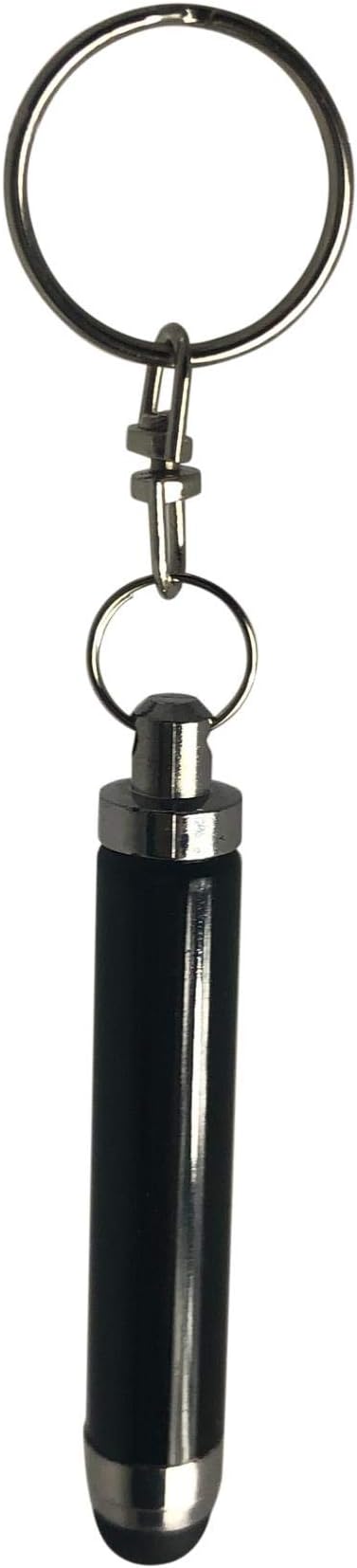 BoxWave Stylus Pen Compatible with iPhone 6 Plus - Bullet Capacitive Stylus Mini Stylus Pen with Keyring Loop - Jet Black