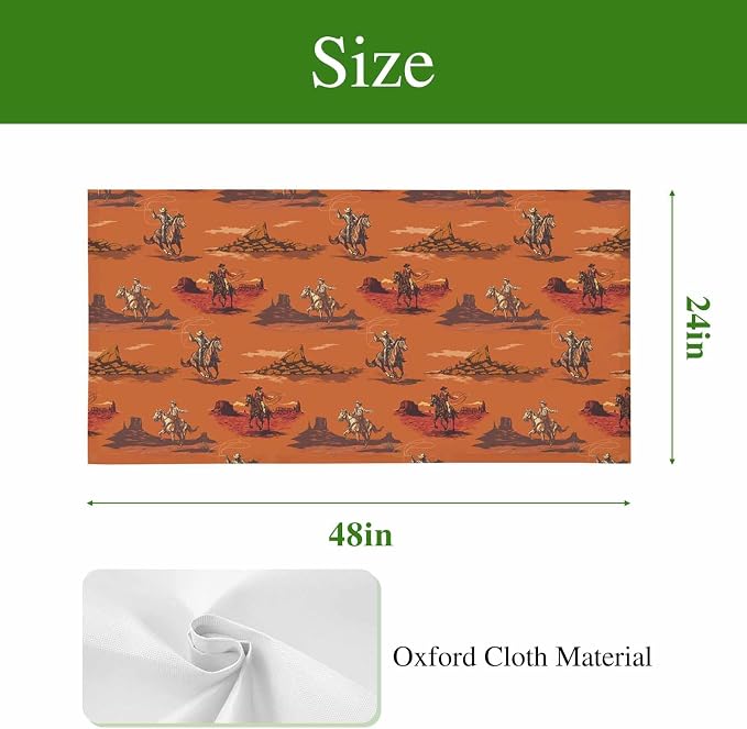 Cowboys Horses 2 Pcs Fluorescent Light Covers 4 x 2 Feet, Desert Ethnic Winds