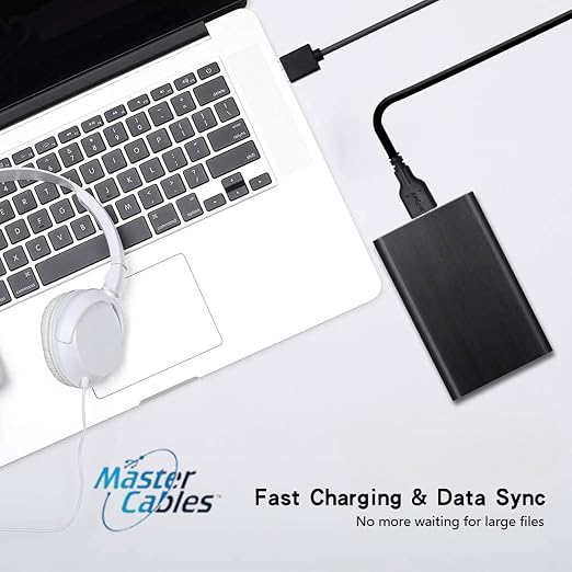 Master Cables USB 3.0 Data Transfer Cable Compatible with LaCie External Hard Drives – Replacement USB Type A to Micro USB B Lead for Fast File Transfer Backup &amp Sync – High Speed External HDD Ca