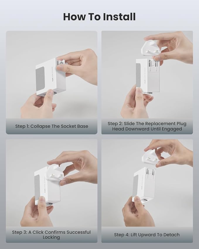 Gitryin Portable USB C Charger Block with 3 Pack Type C/G/I Detachable Attachments for Travel Use 40W Charging Block with 33.5in Type-C Cable
