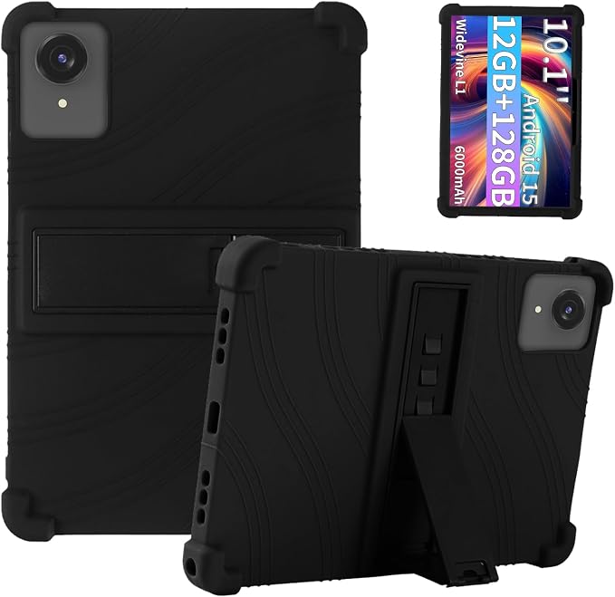 Case for ECOPAD T30 10.1-Inch Tablet – Shockproof Silicone Protective Cover with Kickstand Drop-Resistant Business Style (Black)