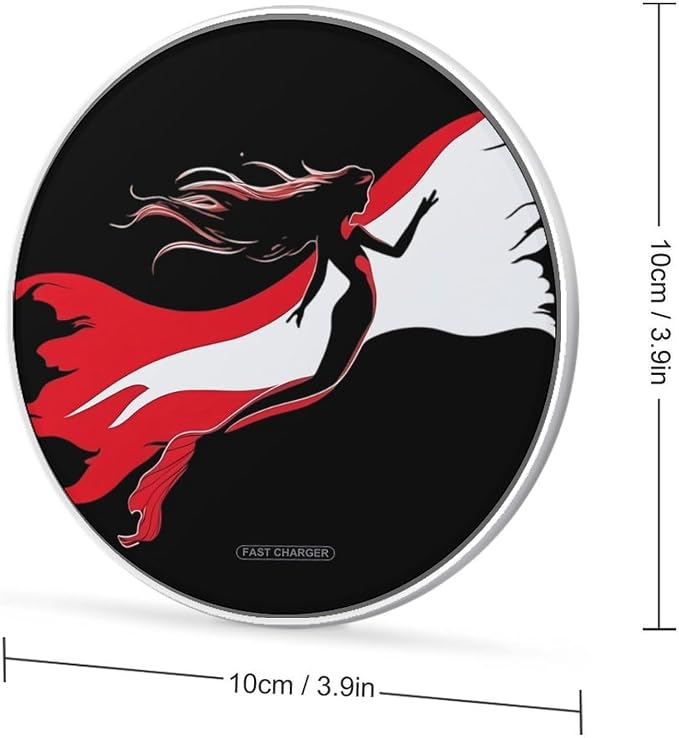 Diver Down Flag Mermaid Scuba Wireless Charger Portable Charging Pad | LightweightAll Smartphone