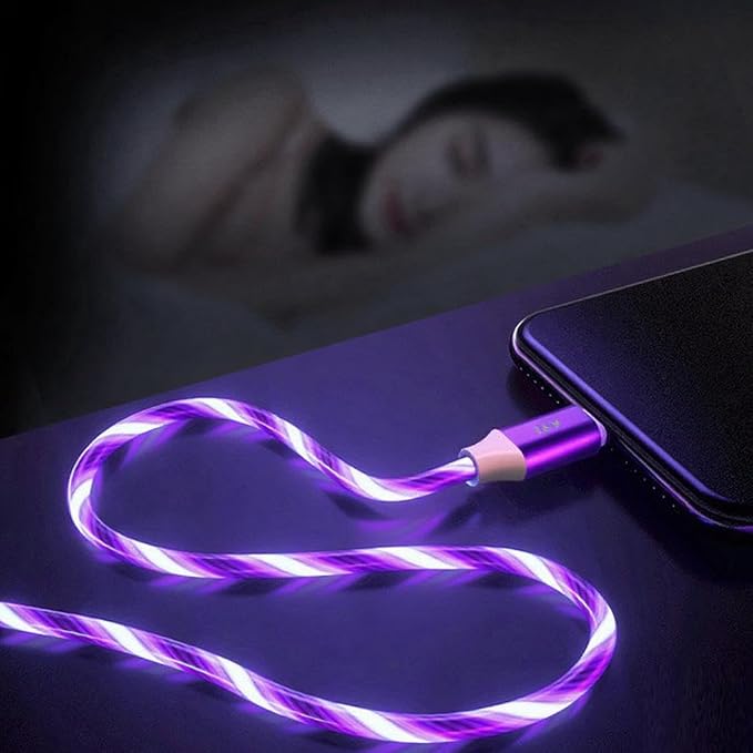 IHAO Multi Ports Charger Cable 3 Combinations in One Cable USB A to USB C/Micro USB PD Fast Charging Cord Lighted Up LED Flowing Compatible with Almost All Kinds of Electric Device-39Inches Blue
