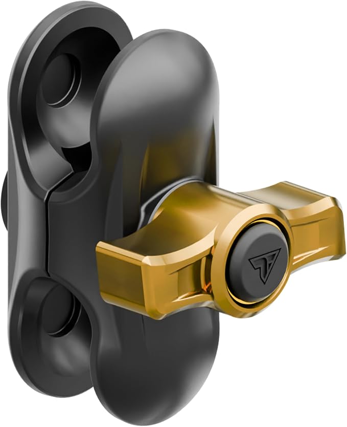 2 Long Metal 20mm Ball and Socket Arm | Tackform DuraLock 20 Series | Dual 20mm Sockets with Optional Anti-Theft Knob | Black