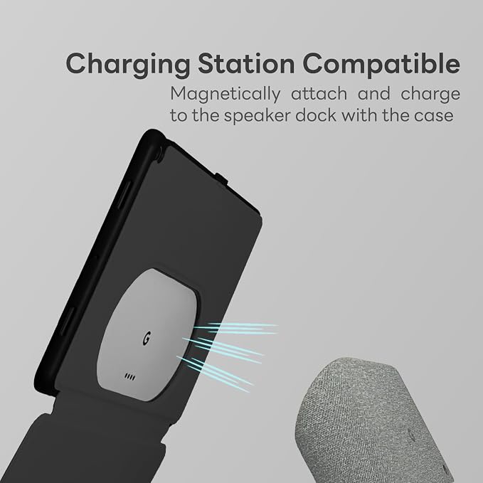 Penoval Silicone Cover Case for Google Pixel Tablet 11 inch 2023 Black | Adjustable viewing angle charging speaker dock compatible easy carry-on design shockproof protective shell slim fit