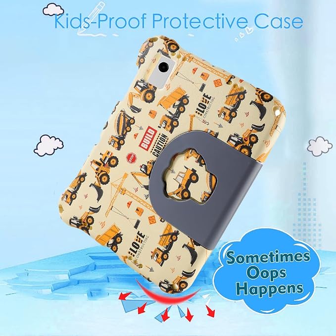 Dinosaur REVVL Tab 5G 2023 Case for Kid Boy Light EVA Kids Friendly Revvl Tab Case with Handle Kickstand Kids Pro Shockproof Full Cover Boy's Gift (KL)