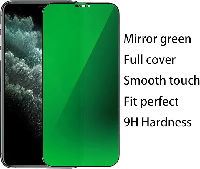 2 Pack Anti-Blue Privacy Tempered Glass Suit for iPhone 11 / iPhone XR Mirror Anti-Spy Screen Protector Anti-Peeping Film Electroplated 9H Hardness Anti-scratch 6.1 inch(Green)