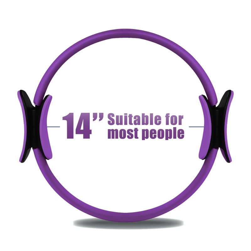 RitFit Pilates Ring Circle - 14 Inch Magic Fitness Circle for Toning Inner & Outer Thighs, Bonus Workout Guide Included (Purple)