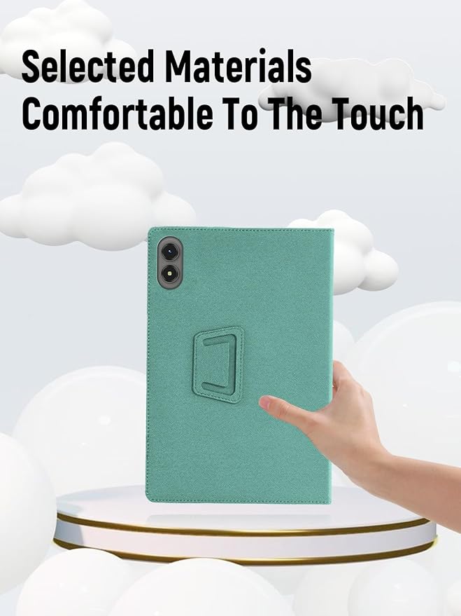 Case for TABWEE T50 11 Inch Tablet (Black) | PU Leather Folding Cover with Pen Holder and Wrist Strap Business Travel Portable