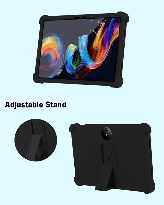 Tablet Case for TCL Nxtpaper 11 Plus Soft Silicone Case with Adjustable Stand Shockproof Protective Cover for TCL Nxtpaper 11 Plus 11.5 inch. (Black)