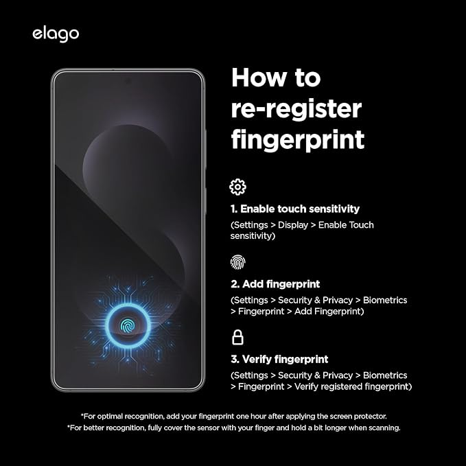 elago Tempered Glass+ Screen Protector for Samsung Galaxy S26 | Case Friendly 9H Surface Hardness Anti-Fingerprint Shatter-Proof Scratch Protection Bubble-Free