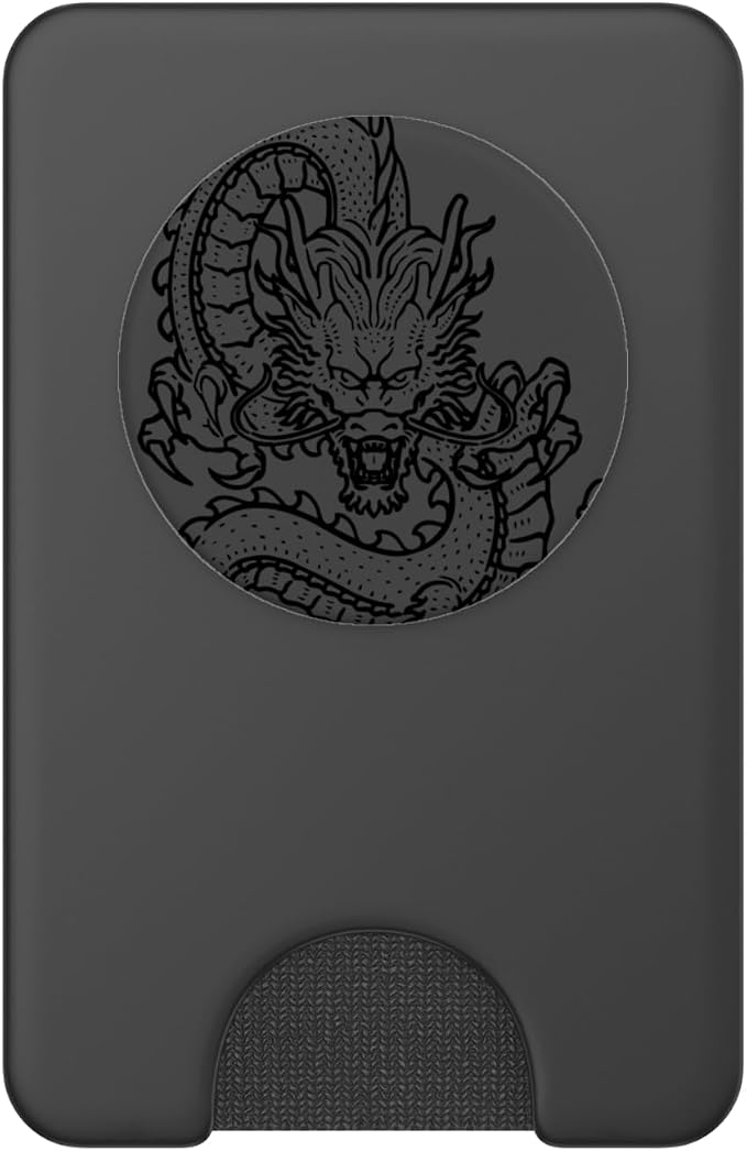 Dragon Art Drawing Design for Dragon Fan PopSockets PopGrip for MagSafe
