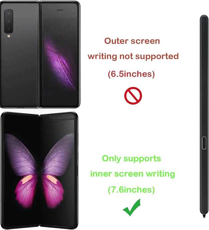 2 Pack Galaxy Z Fold 6/5 S Pen Fold Edition Galaxy Z Fold5 Slim S-Pen Compatible with Samsung Galaxy Z Fold 5/6 Stylus Black