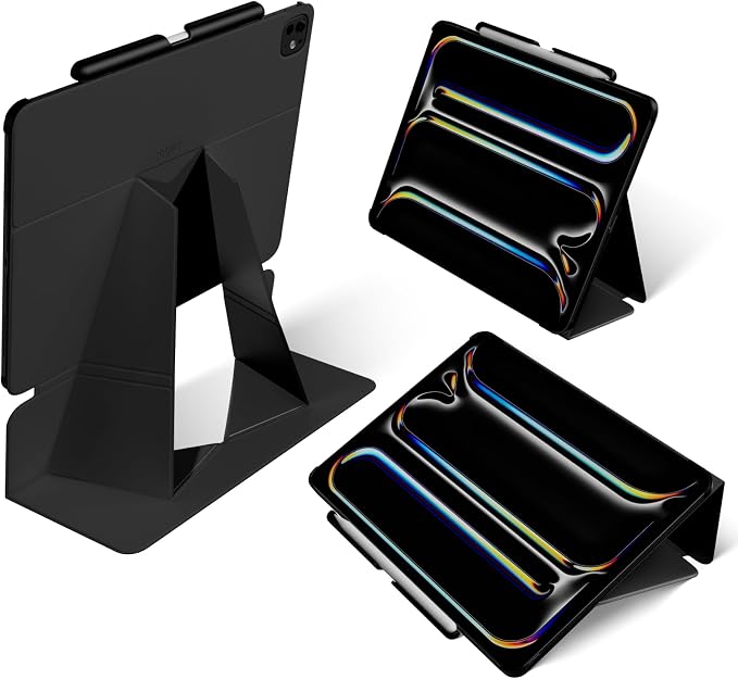 MOFT Folio iPad Air 13 inch (M2) Case with Detachable Pencil Holder Lightweight &amp ProtectiveDurable MOVAS Material and Comfortable Touch Perfect for BrowsingDrawing Studying Sidecar Jet Blac