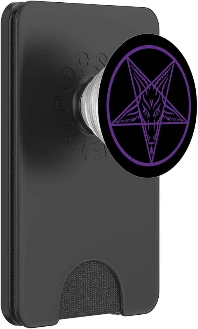 Purple Satanic Pentagram Star Baphomet Devil Hail Satan 666 PopSockets Adhesive PopGrip