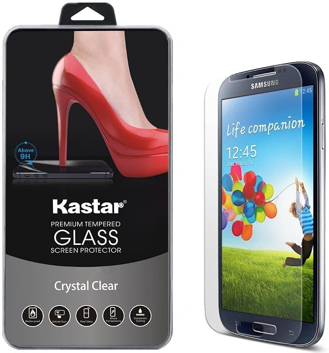 Kastar S4 Screen Protector (5-PACK) Premium Tempered Crystal Clear Glass Screen Protector for Samsung Galaxy S4 i9500 AT&ampT T-Mobile Sprint Verizon Smartphone