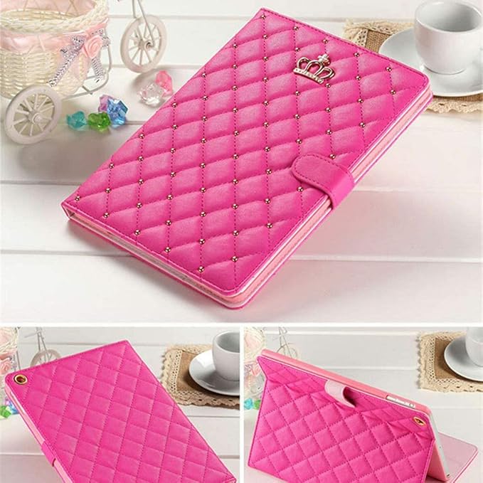 Changjia for iPad 9.7Inch 6th/5th Generation 2018/2017 CaseiPad air 2/Air with Pencil HolderCute Crown Girly Diamond Elegant PU Leather Smart Auto Sleep/Wake Stand Protective Case for iPad 9.7Black