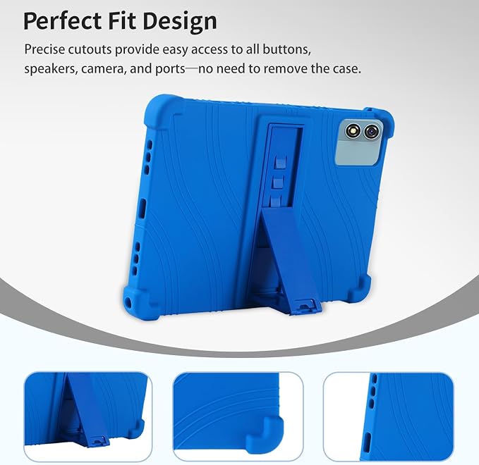 Case for Relndoo T901 10.1-Inch Tablet – Shockproof Silicone Protective Cover with Kickstand Drop-Resistant Business Style (Blue)