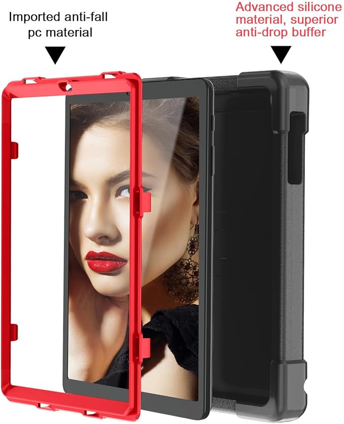 AKABEILA Compatible with Amazon Fire HD 8 2020/2022 Tablet Case，Rugged Kids Case with Stand Lightweight Shockproof Kids Friendly Tablet Cover Black