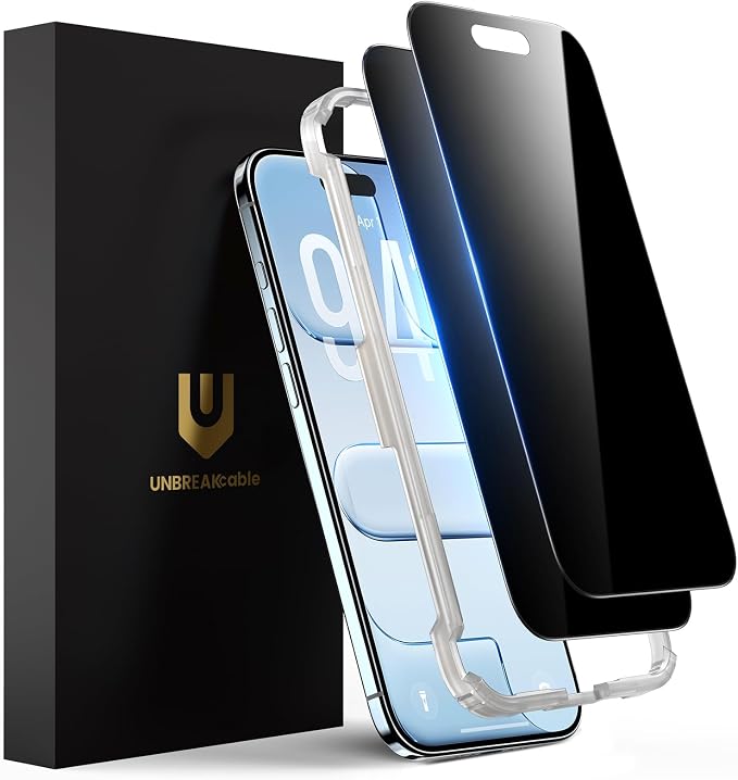 UNBREAKcable 2 Pack Privacy Screen Protector for iPhone 11 Pro Max/Xs Max Shatterproof Tempered Glass [True 28°Anti Spy] [9H Hardness] [Easy Installation] Protector for Apple 6.5