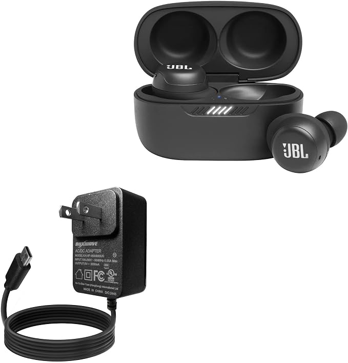 BoxWave Charger Compatible with JBL Live Free NC+ TWS - Wall Charger Direct (15W) Rapid Charge Your Device with Built-in 3ft Cable