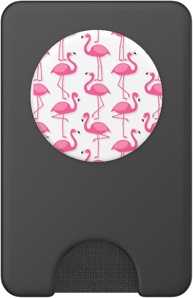 Pink Flamingo Flamenco Party White Background PopSockets Adhesive PopGrip