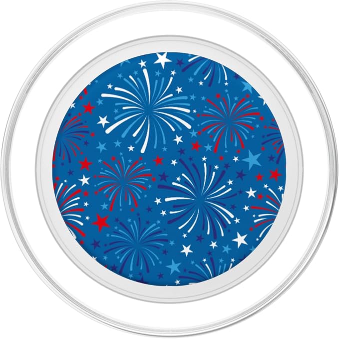 4th of July Patriotic Pattern Red White Blue Fireworks PopSockets Adhesive PopGrip