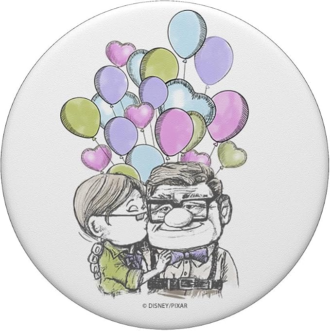 Disney Pixar Up Carl Ellie Kiss with Balloons PopSockets Adhesive PopGrip