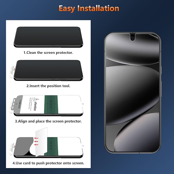 [2 Pack] Anti Glare Matte Privacy TPU Screen Protector for Google Pixel 10 (Not Glass) Fingerprint Sensor Compatible Full Adhesive Flexible Film Easy Installation