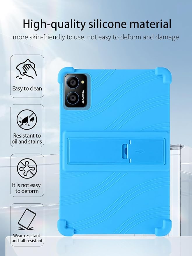 for TabneraX UTbook Android 15 Gaming Tablet10 2.5K Ultra Clear Display Tablet Model CaseSoft Silicone Adjustable Stand Cover Lightweight Kids FriendlyBlack.