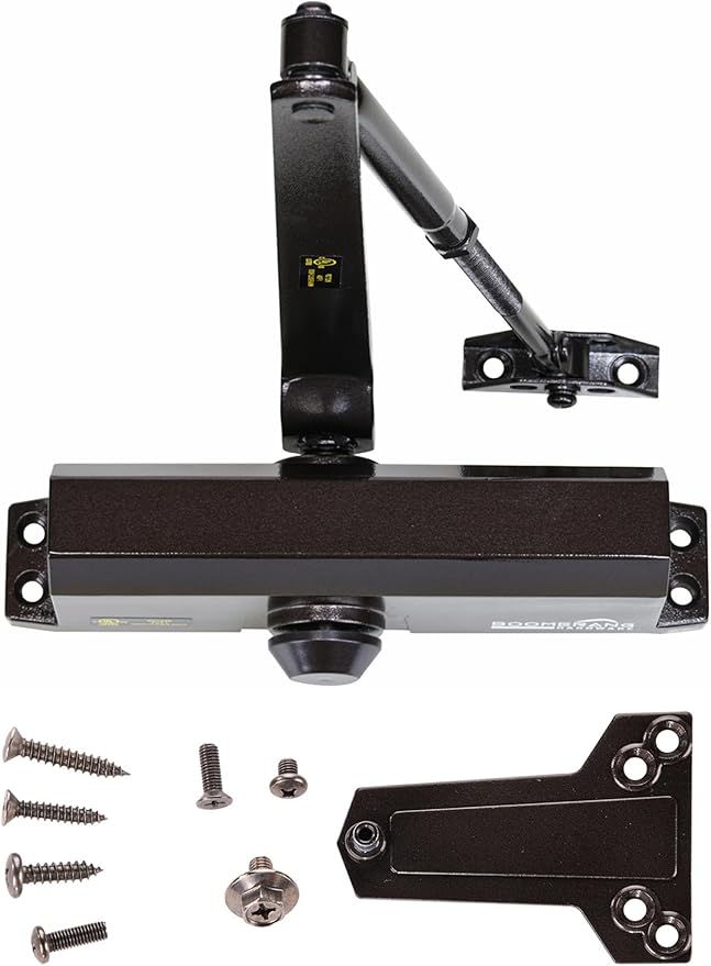 Boomerang Medium Duty Automatic Commercial Door Closer - D703 Hydraulic UL 3 hr. Fire Rated Closer, Surface-Mounted Size 3 for Home & Light Commercial Doors, Dark Bronze (US10B)