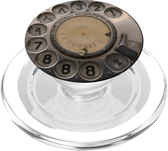 Vintage Rotary Telephone Illustration Print PopSockets PopGrip for MagSafe