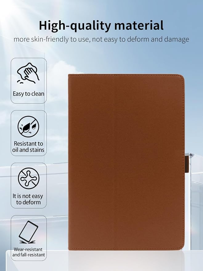 Case for DOOGEE U12 Tablet 12 inch Android 16 TabletsUYRUREL Leather Slim Folding Stand Cover with Hand Strap Magnet for Men Women Full ProtectionBlack.