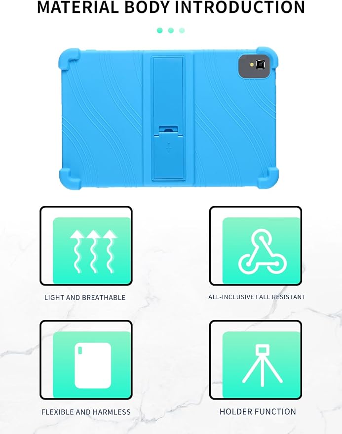 Case for YLEEBG TAB10 10 inch Android 14 TabletsWUNIAK Hollow Back DesignHeat Dissipation Shockproof Lightweight Adjustable Kickstand Silicone Shell&ampKids Friendly Soft CaseBlack