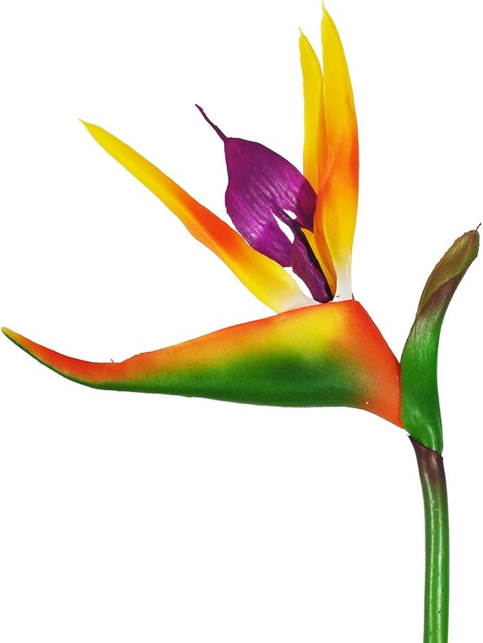 Beebel Artificial Flowers Bird of Paradise Greenery Plants Indoor Outside Garland Home Garden Office Verandah Wedding Decorations 6pcs (Yellow, 6 Pack)
