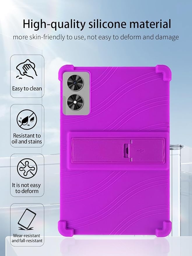 for Frameflow P11T Android 16 11-Inch TabletUYRUREL Skin-Friendly Soft Silicone Protective CaseFull Protection Against Drops and Scratcheswith Adjustable Viewing StandBlack.