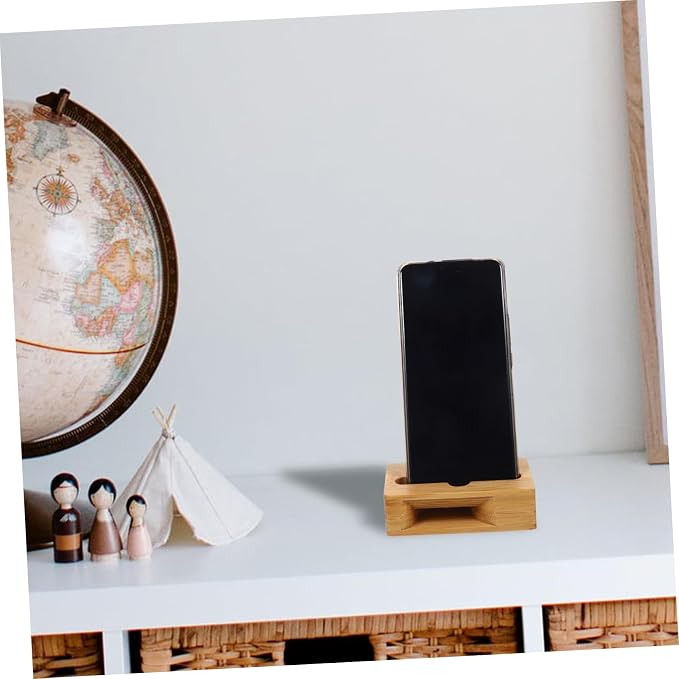 Angoily Wooden Phone Holder Desk Stand Bracket Echo Resonance Sound Amplifier