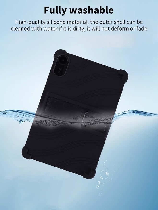Case for Xiaomi Redmi Pad 2 Tablet 11inchNOUKAJU Tablet Protection CaseAdjustable BracketSoft SiliconeSilicone Protection Cover for Redmi Pad 2(Black)