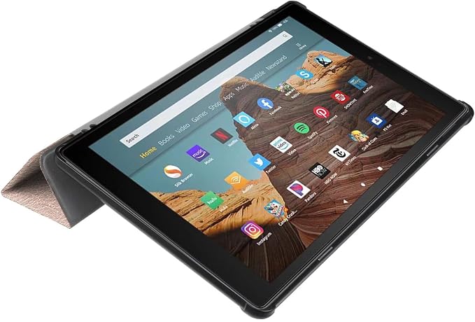 Tablet Cover for Amazon Kindle Fire HD10 7th 9th Generation(2017/2019 Release) Ultra Slim Folio Stand Lightweight Leather Case for Kindle Fire HD 10 7th 9th Gen 10.1 (KST-Dark Blue)