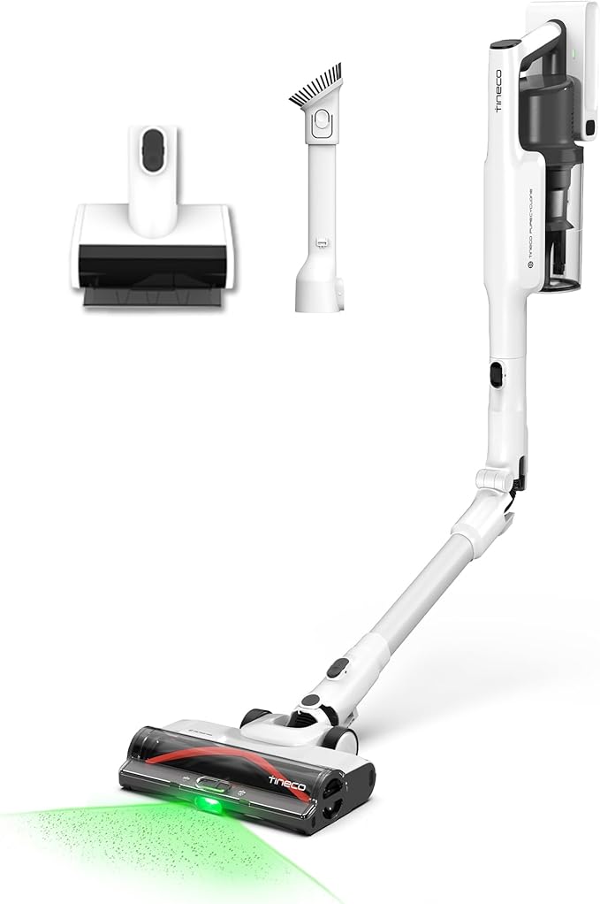 Tineco Pure ONE A50S Cordless Stick Vacuum Cleaner, 185W Suction,1L Larger Dustbin, 3DSense Power Brush, PureCyclone Tech, Easily Tackles Large Debris