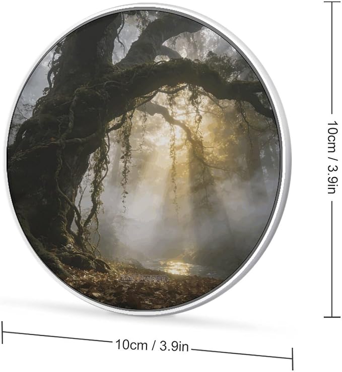 Misty Forest Wireless Charger Portable 10W Fast Wireless Charging Pad Compatible with Phone Ultra-Thin Charging Station Lightweight Charger Mat for Travel Home Office Desk