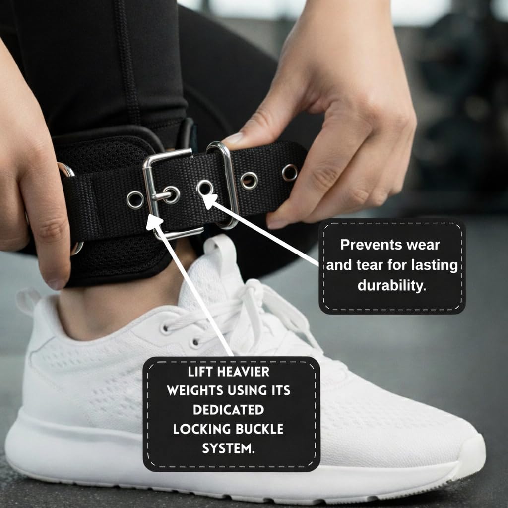 FEPINA Durable Ankle Straps for Cable Machines (2 Pack) – Adjustable Gym Ankle Cuffs for Men & Women, Heavy Duty Buckle Closure, Ideal for Glute Kickbacks, Hip Abductors, Leg & Thigh Workouts (Pink_NN, Pair)